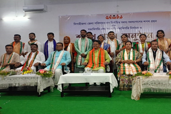 peoples welfare in decentralization of power chief minister at the swearing-in ceremony of sepahijala zilla parishad-